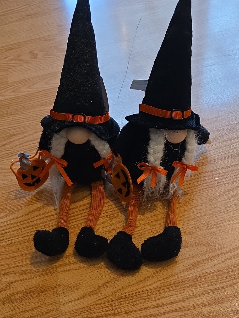 Halloween Witch Gnome Pair Plush Decorations